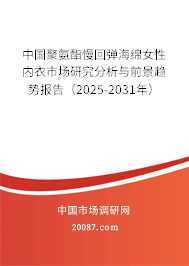 中国聚氨酯慢回弹海绵女性内衣市场研究分析与前景趋势报告（2025-2031年）