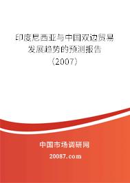印度尼西亚与中国双边贸易发展趋势的预测报告（2007）