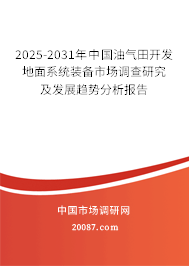 2025-2031年中国油气田开发地面系统装备市场调查研究及发展趋势分析报告 2025-2031年中国油气田开发地面系统装备市场调查研究及发展趋势分析报告