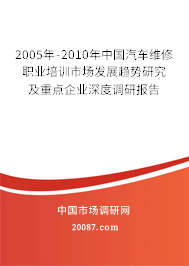 2005年-2010年中国汽车维修职业培训市场发展趋势研究及重点企业深度调研报告