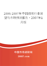 2006-2007年中国煤炭行业展望与市场预测报告·2007年1月版 2006-2007年中国煤炭行业展望与市场预测报告·2007年1月版