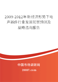 2009-2012年新经济形势下电声器件行业发展前景预测及战略咨询报告