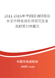 2011-2016年中国普通硅酸盐水泥市场发展现状研究及发展趋势分析报告