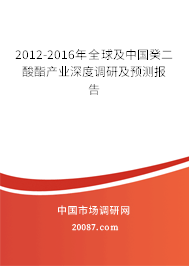 2012-2016年全球及中国癸二酸酯产业深度调研及预测报告