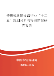 便携式B超设备行业“十二五”规划分析与投资前景研究报告