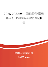 2026-2032年中国磁控胶囊机器人行业调研与前景分析报告