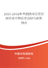 2025-2031年中国连续压实控制系统市场现状调研与趋势预测 2025-2031年中国连续压实控制系统市场现状调研与趋势预测