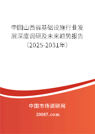 中国山西省基础设施行业发展深度调研及未来趋势报告（2025-2031年）