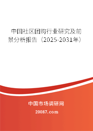 中国社区团购行业研究及前景分析报告（2025-2031年）