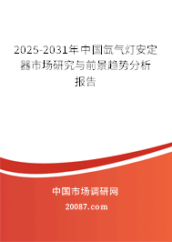 2025-2031年中国氙气灯安定器市场研究与前景趋势分析报告