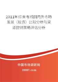 2011年综合布线国内外市场发展（投资）比较分析与渠道营销策略评估分析