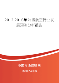 2012-2016年公务航空行业发展预测分析报告 2012-2016年公务航空行业发展预测分析报告