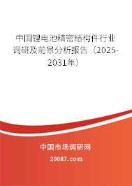 2025-2031年中国锂电池精密结构件行业分析与发展前景预测报告 2025-2031年中国锂电池精密结构件行业分析与发展前景预测报告