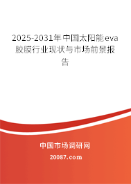 2025-2031年中国太阳能eva胶膜行业现状与市场前景报告