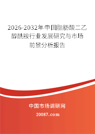 2026-2032年中国脂肪酸二乙醇酰胺行业发展研究与市场前景分析报告