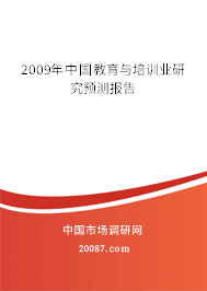 2009年中国教育与培训业研究预测报告