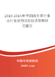 2010-2015年中国再生革行业运行发展预测及投资策略研究报告 2010-2015年中国再生革行业运行发展预测及投资策略研究报告
