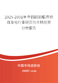 2023-2029年中国超超临界燃煤发电行业研究与市场前景分析报告