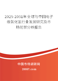2025-2031年全球与中国电子级氯化氢行业发展研究及市场前景分析报告 2025-2031年全球与中国电子级氯化氢行业发展研究及市场前景分析报告