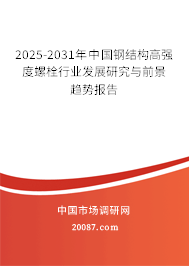 2025-2031年中国钢结构高强度螺栓行业发展研究与前景趋势报告