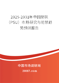 2025-2031年中国聚砜(PSU)市场研究与前景趋势预测报告 2025-2031年中国聚砜(PSU)市场研究与前景趋势预测报告