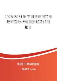 2025-2031年中国快速铆钉市场研究分析与前景趋势预测报告
