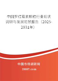 中国罗红霉素颗粒行业现状调研与发展前景报告（2025-2031年）