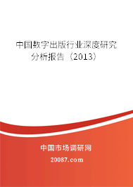 中国数字出版行业深度研究分析报告(2013) 中国数字出版行业深度研究分析报告(2013)