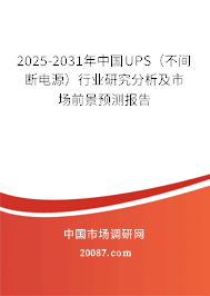 2025-2031年中国UPS（不间断电源）行业研究分析及市场前景预测报告