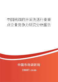 中国褐煤的开采洗选行业重点企业竞争力研究分析报告