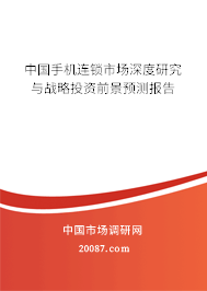 中国手机连锁市场深度研究与战略投资前景预测报告