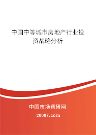 中国中等城市房地产行业投资战略分析 中国中等城市房地产行业投资战略分析