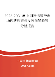 2025-2031年中国装饰腰带市场现状调研与发展前景趋势分析报告