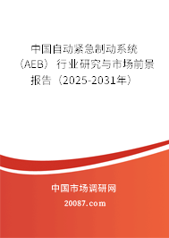 中国自动紧急制动系统（AEB）行业研究与市场前景报告（2025-2031年）