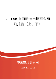 2009年中国服装市场研究预测报告（上、下）