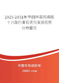 2025-2031年中国甲基丙烯酸十八酯行业现状与发展前景分析报告 2025-2031年中国甲基丙烯酸十八酯行业现状与发展前景分析报告