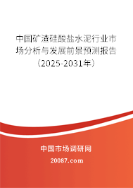 中国矿渣硅酸盐水泥行业市场分析与发展前景预测报告（2025-2031年）