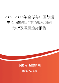 2026-2032年全球与中国数据中心储能电池市场现状调研分析及发展趋势报告 2026-2032年全球与中国数据中心储能电池市场现状调研分析及发展趋势报告