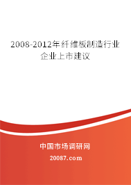 2008-2012年纤维板制造行业企业上市建议 2008-2012年纤维板制造行业企业上市建议