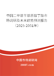 中国二甲基苄基原醇丁酯市场调研及未来趋势预测报告(2025-2031年) 中国二甲基苄基原醇丁酯市场调研及未来趋势预测报告(2025-2031年)