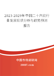 2023-2029年中国二十六烷行业发展现状分析与趋势预测报告
