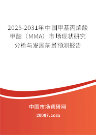 2025-2031年中国甲基丙烯酸甲酯（MMA）市场现状研究分析与发展前景预测报告