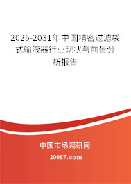 2025-2031年中国精密过滤袋式输液器行业现状与前景分析报告 2025-2031年中国精密过滤袋式输液器行业现状与前景分析报告