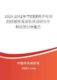 2024-2030年中国锂离子电池回收服务发展现状调研与市场前景分析报告