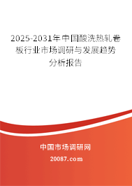 2025-2031年中国酸洗热轧卷板行业市场调研与发展趋势分析报告 2025-2031年中国酸洗热轧卷板行业市场调研与发展趋势分析报告