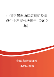 中国铝箔市场深度调研及重点企业发展分析报告(2012年) 中国铝箔市场深度调研及重点企业发展分析报告(2012年)