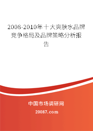 2008-2010年十大爽肤水品牌竞争格局及品牌策略分析报告