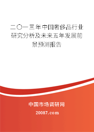 二〇一三年中国奢侈品行业研究分析及未来五年发展前景预测报告 二〇一三年中国奢侈品行业研究分析及未来五年发展前景预测报告