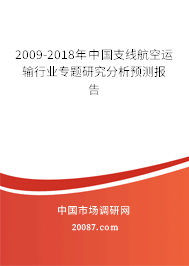 2009-2018年中国支线航空运输行业专题研究分析预测报告