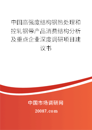 中国高强度结构钢热处理和控轧钢带产品消费结构分析及重点企业深度调研项目建议书